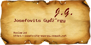 Josefovits György névjegykártya